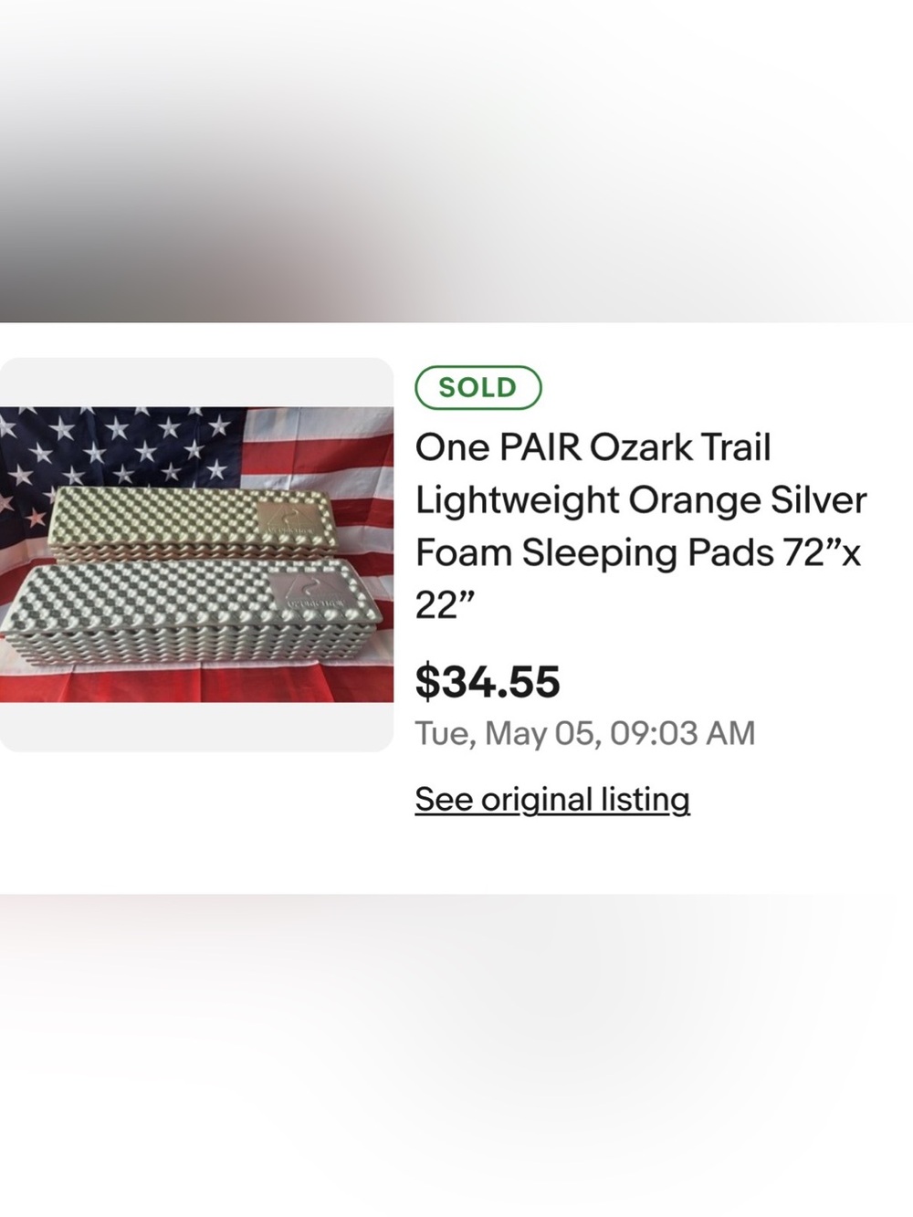 Adventuridge Silver Foldable Foam Camping Pads.